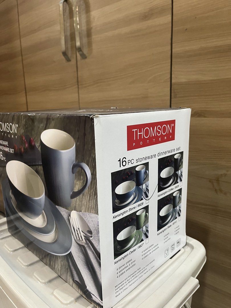 Thomson Pottery 16 Piece Stoneware Dinnerware Set (Category: Dinnerware & Cutlery) located in Manila. Submitted by jericho_chan (Listing ID 1462723505, Image 2). Description: - Thomson Pottery 16-piece stoneware dinnerware set - Set includes: 4 dinner plates, 4 bowls, 4 side plates, 4 mugs - Microwave and dishwasher safe - Made in China - Ideal for everyday use or special occasions.