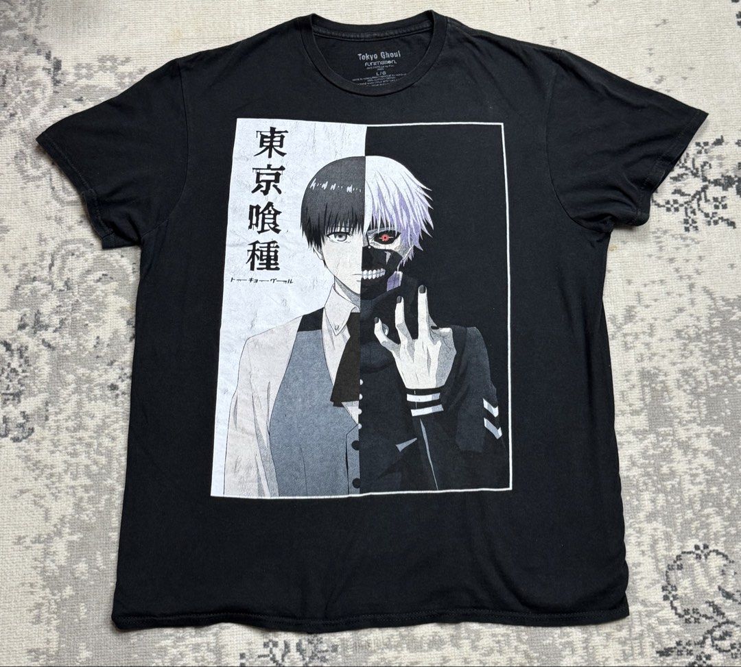TOKYO GHOUL OFFICIAL FUNIMATION TSHIRT (Category: Tshirts & Polo Shirts ) located in Santa Rosa. Submitted by sunflora.ph (Listing ID 1462849018, Image 1). Description: ✨ Official Funimation Tokyo Ghoul Ken Kaneki Tee ✨ Officially licensed 2022 tee with Ken Kaneki’s iconic split-face graphic—great for everyday anime-inspired streetwear. ■ Details: • Size: Large (L/G); see photos for measurements • Material: 100% cotton • Condition: Pre-owned, cle