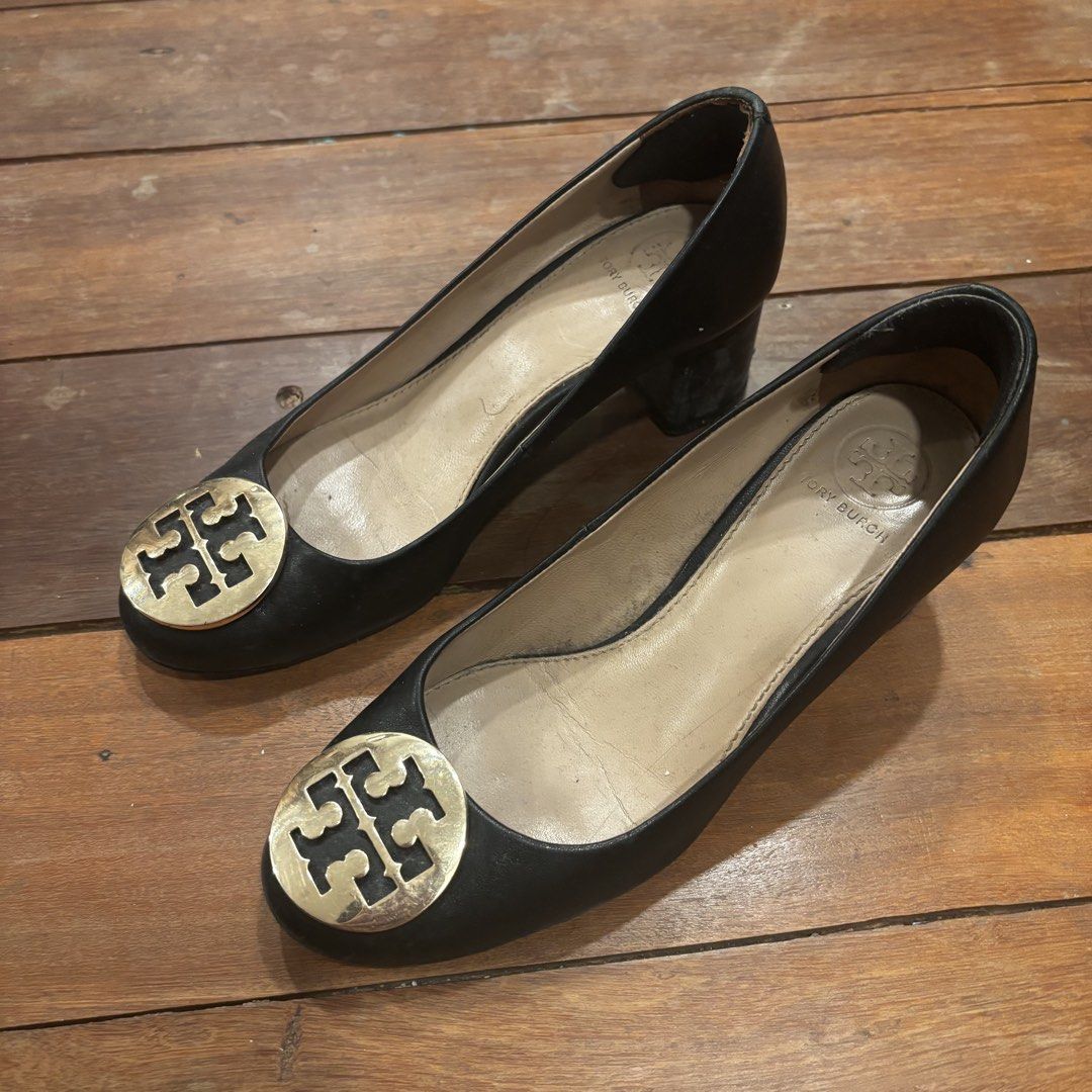 Tory Burch Leather heels WOMENS 5.5 (Category: Heels) located in Pasig City. Submitted by imnotabadguy (Listing ID 1462837545, Image 1). Description: genuine tory burch leather heels -black leather, perfect for work! - approx 1.5inch heel block -well used! but still durable and stylish negotiable! sf shouldered by buyer rfs: decluttering.
