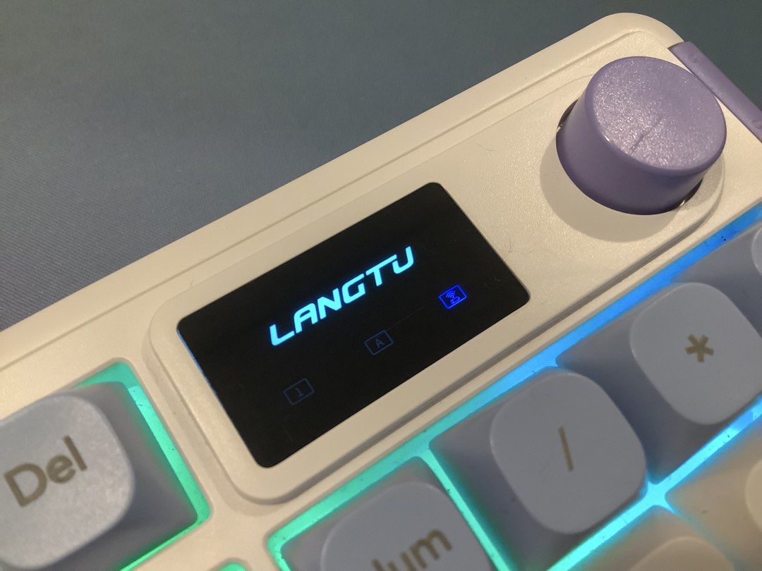 Tri-Mode Silent Keyboard (Category: Computer Keyboard) located in Calamba. Submitted by keeprees (Listing ID 1462877888, Image 2). Description: Langtu L-Series Tri-Mode Silent Keyboard - Full-sized with numpad - Unique purple and blue color scheme - Ideal for both typing and gaming - Rated input current: <250mA - Executive Standard: GB/T14081-2010 -Can Connect up to 3 devices for easy switching (Bluetooth) -Supports mac and windows layout .