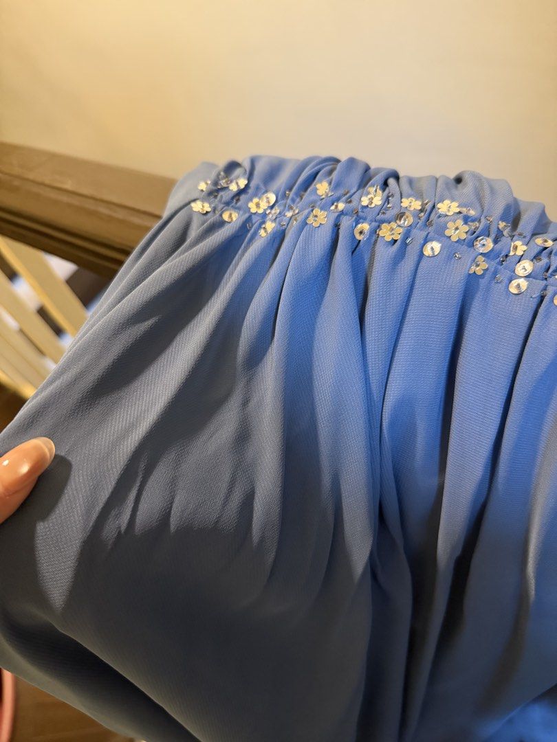 Tulle Gown (Dusty Blue) (Category: Evening dresses & gowns) located in Bacoor. Submitted by editbyl (Listing ID 1462792933, Image 3). Description: Dusty Blue Tulle Gown, used only once. Fits medium to semi-large body frame. Style it however you want. .