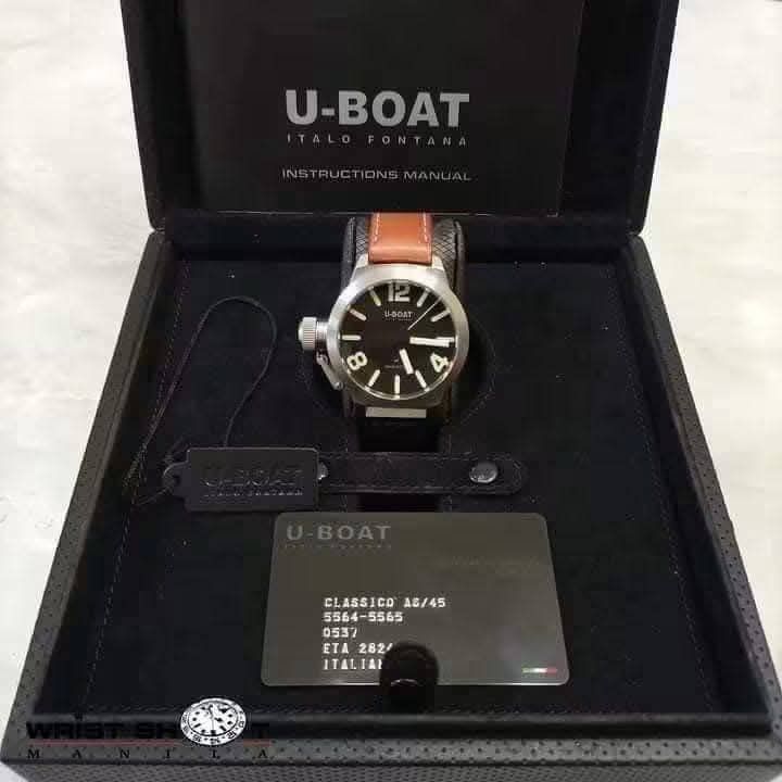 U-BOAT Classico 45 (Category: Women's Watches) located in Quezon City. Submitted by wristshotmanila (Listing ID 1462852035, Image 3). Description: U-BOAT Classico 45 78,500 pesos Reference: 0537 AS/45 Swiss movement Made in Italy Rating: 9/10 Foreign AD Year: 2010 Case: 45mm Crystal: sapphire Complete set IG: @wrist_shot_manila TikTok: @wristshotmanila #uboat #uboatwatch #swisswatch #madeinitaly #wristshotmanila.