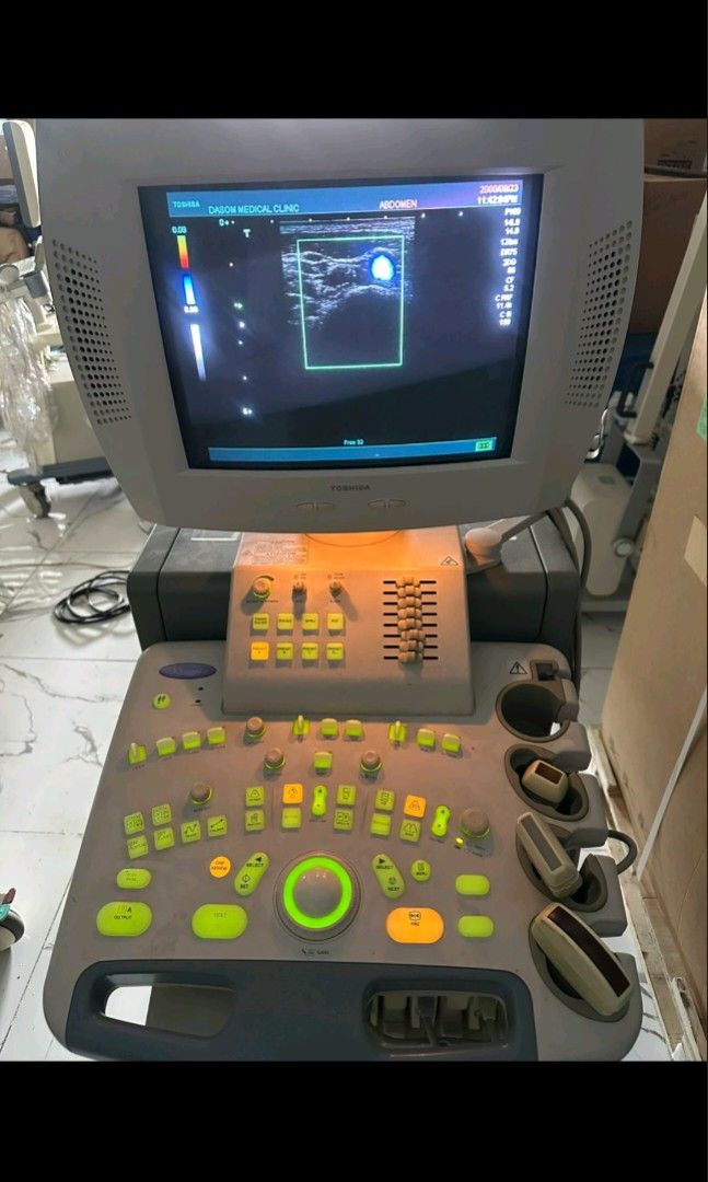 Ultrasound Machine (Category: Medical Supplies & Tools) located in Angeles City. Submitted by ryainramos (Listing ID 1462686017, Image 2). Description: Toshiba nemio 30 2D echo machine with 3probes With printer.