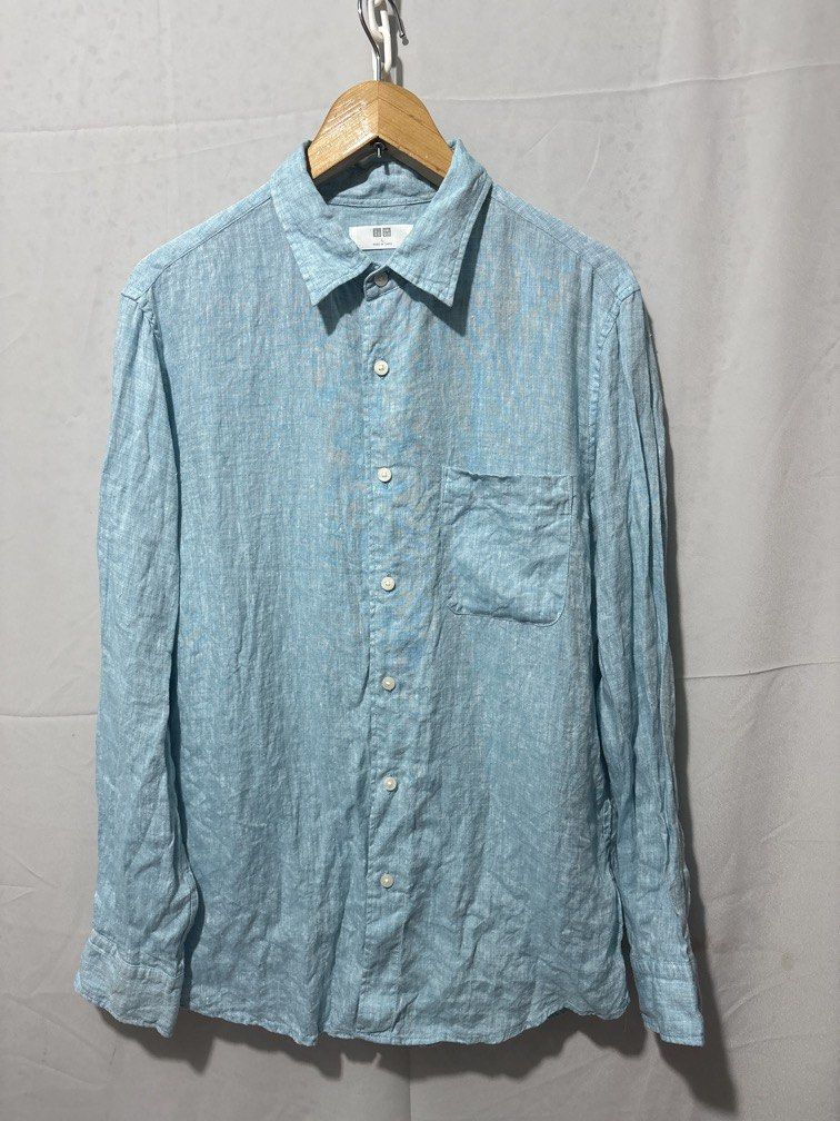 Uni Qlo Linen Blend Shirt (Category: Tshirts & Polo Shirts ) located in Tagum. Submitted by zerkinbrylethrift (Listing ID 1462838337, Image 1). Description: .