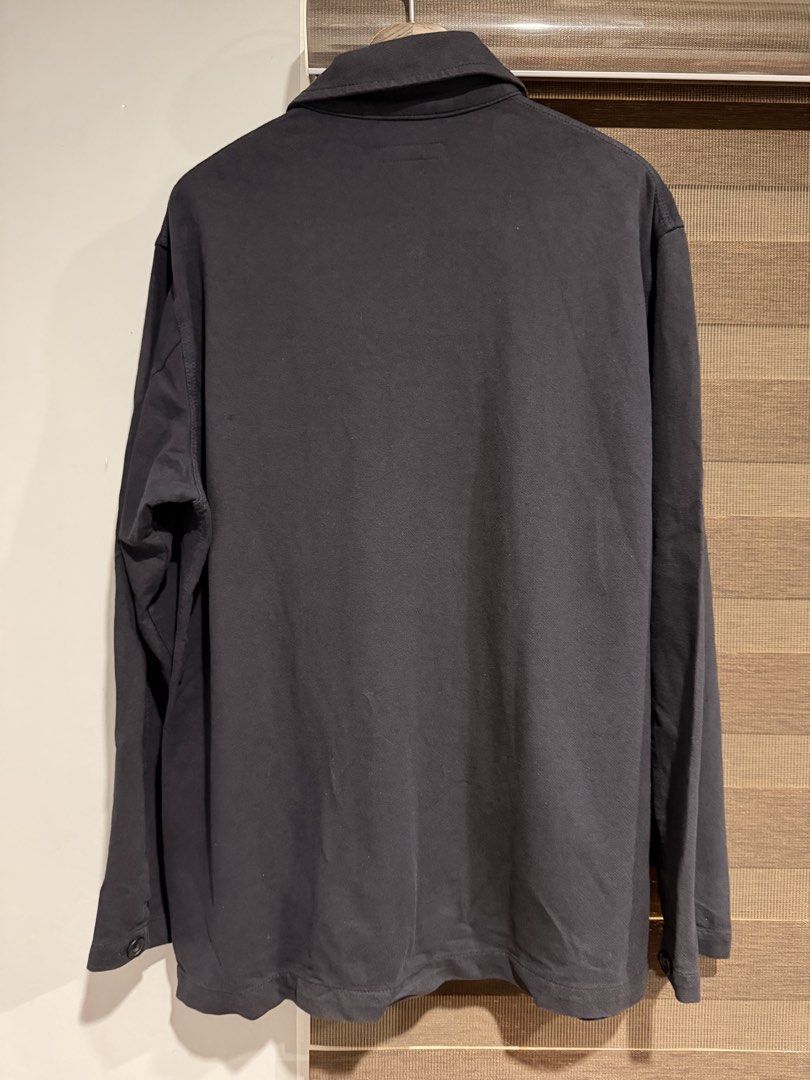 Uniqlo Cotton Work/Chore Jacket (Category: Coats, Jackets and Outerwear) located in Manila. Submitted by furugi24 (Listing ID 1462779225, Image 3). Description: - Uniqlo Work Jacket - Color: Navy - Size: L - Dimension: W21 x L29 - excellent condition - SRP 800 .