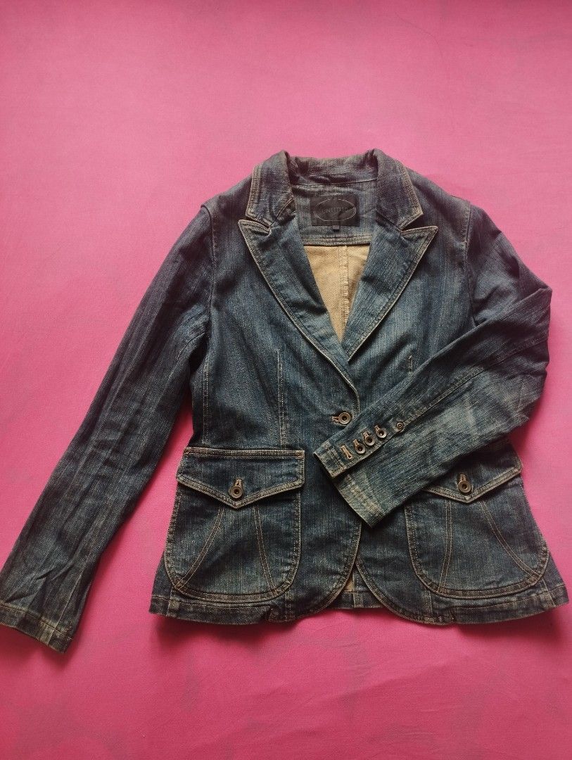 Untitled Japan Denim Jacket (Category: Coats, Jackets and Outerwear) located in San Fernando. Submitted by nerosales (Listing ID 1462680943, Image 1). Description: Untitled Japan Denim Jacket size: 44 on tag actual: width 17 inches x length 25 inches 750 pesos only SM City Pampanga Shipping: J&T Payment: Gcash NO COD / NO COP.