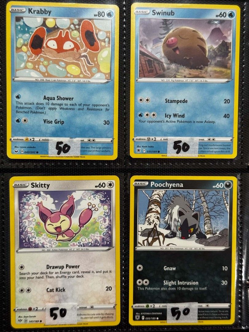 Pokémon TCGs - Yellow Boarders and Cutemons p2 (Category: Raw Singles) located in Cavite. Submitted by the_stockpilers_corner (Listing ID 1462853012, Image 2). Description: Authentic Pokémon Cards - Mostly yellow boarders and from personal collection - Prices clearly marked on each photo - Card Condition: NM-MP - MoP: Gcash or Maya - Shipping Schedule: Sat-Sun Ideal for Pokemon collectors and players ❌ SOLD ❌ Skitty.
