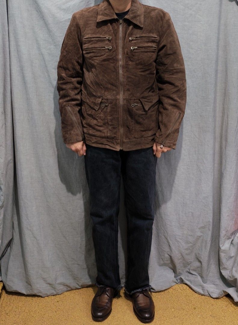 vintage diesel suede moto jacket (Category: Coats, Jackets and Outerwear) located in Baguio. Submitted by used_clothing2600 (Listing ID 1462875978, Image 1). Description: vintage diesel suede moto jacket size medium verygood condition natanggal isang zipper puller pit to pit 22 length 28 shoulders 18 sleeve length 26 P 1,880.