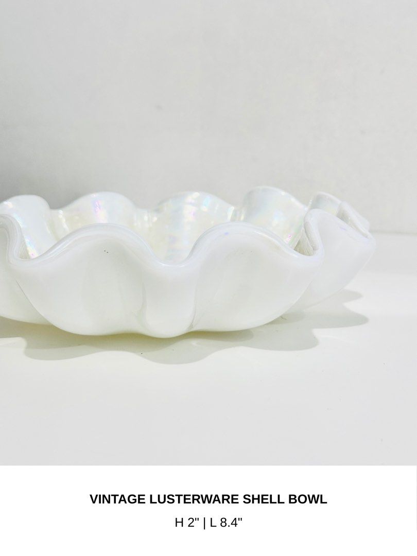 Vintage Lusterware Shell Bowl (Category: Other Kitchenware & Tableware) located in Manila. Submitted by anaya_d (Listing ID 1462786916, Image 3). Description: Vintage lusterware shell bowl with an iridescent finish 🐚 Perfect as a decorative centerpiece or even as a fruit bowl..