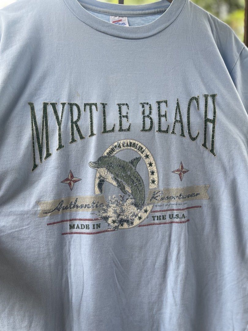 Vintage myrtle beach (Category: Tshirts & Polo Shirts ) located in Manila. Submitted by jmurbanfinds (Listing ID 1462861133, Image 2). Description: Width:20 Length:28.5 Tag: jerzees Size:medium Color Rate: 7/10 Condition: 7/10 Issue: crack prints, stain and loose stitch Mine: 200 each, 500 for 2 Mode of payment: Gcash Mode of shipping: J&T and lalamove For more information kindly click the “send message button” and other details of the item. Loca