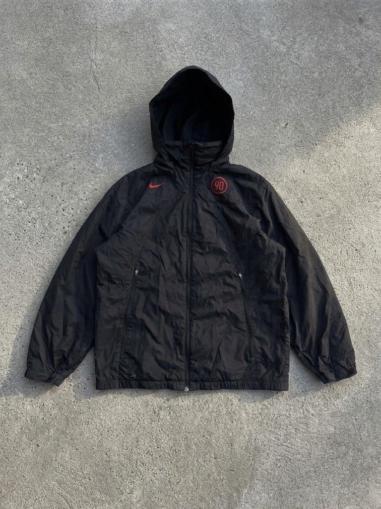 Vintage Nike T90 Windbreaker Jacket (Category: Coats, Jackets and Outerwear) located in Manila. Submitted by hiddenvaultph (Listing ID 1462695178, Image 1). Description: Pristine Deadstock 💯 Size: L on tag Width: 24 Length: 30 Good as new Hoodie can be detach from the jacket MOP: Gcash Shipping:JNT Location: Antipolo.