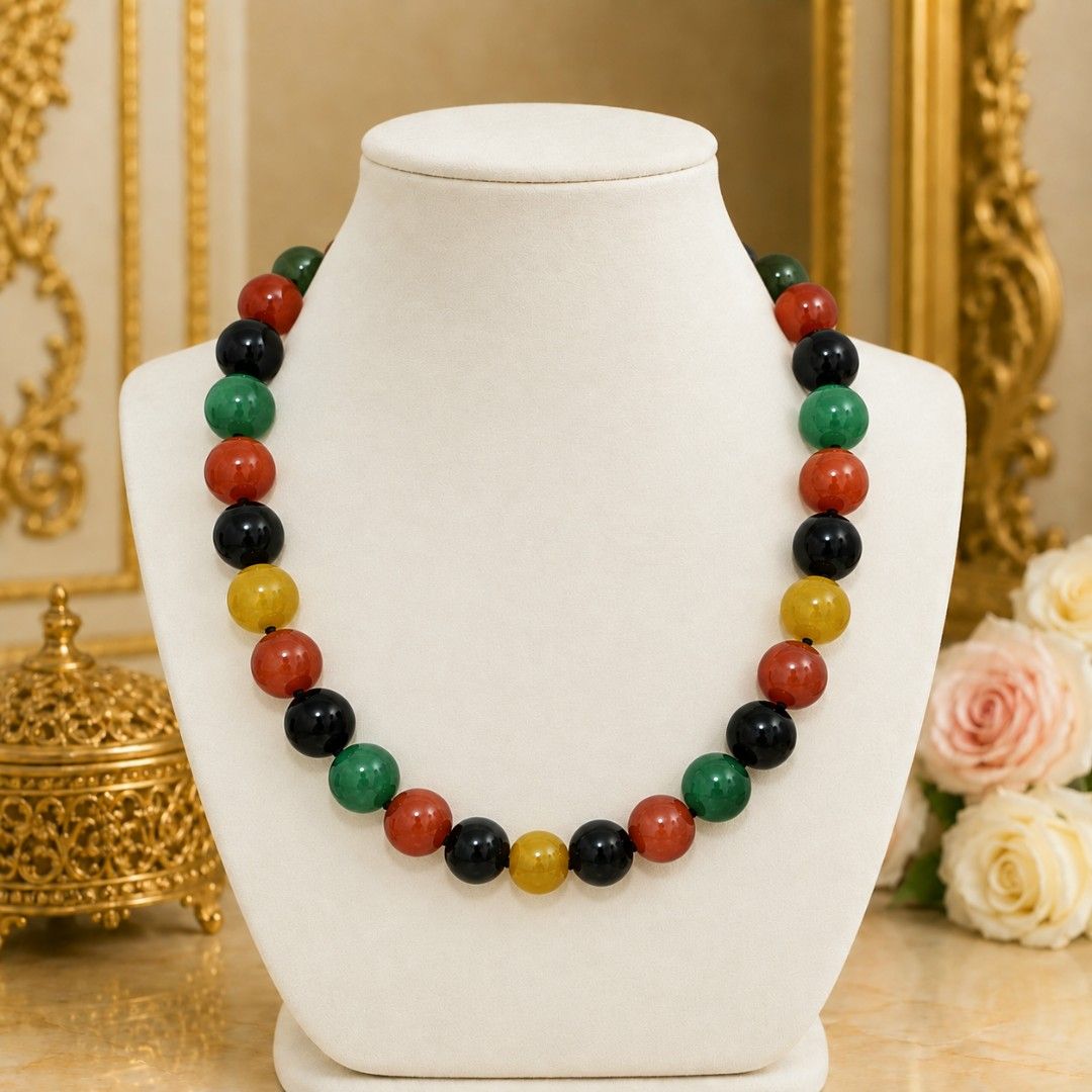 Vintage Unsigned Silver Tone Necklace (Category: Necklaces) located in Cagayan de Oro. Submitted by vintagejewelriestreasuresph (Listing ID 1462833795, Image 1). Description: AVAILABLE ITEM: Unsigned Silver Tone Vintage Statement Necklace With Multi-Colored Natural Polished Agate Stones Accents. •PRICE: PHP2,500 •NECKLACE SIZE: 20 INCHES •CONDITION: EXCELLENT VINTAGE CONDITION ( Aged Items With Very Minimal And Light Signs Of Wear If Any At All, 