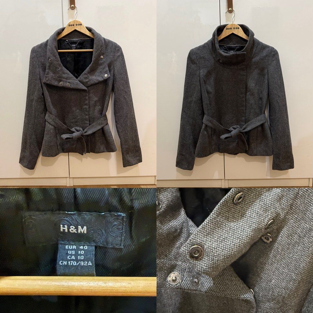 W H&M belted blazer 01903 (Category: Coats, Jackets and Outerwear) located in Paranaque City. Submitted by kkattspreloved2 (Listing ID 1462813857, Image 1). Description: Size 40 on tag Polyester viscose fabric ❗️Items are already washed and ready to wear ❗️Mixed of personal preloved items and personal handpicked ❗️Limit your Expectations based on the price of the items that you are buying ❗️Reservation for paid items only ❗️Payment first basis no