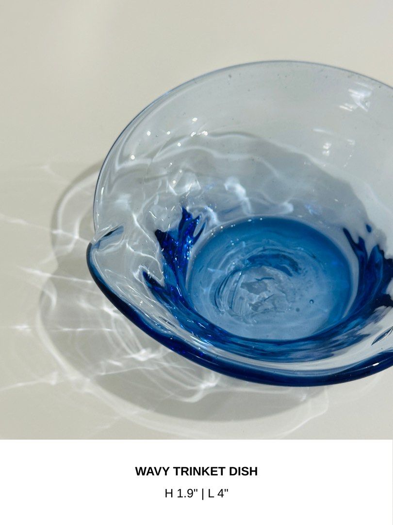 Wavy Glass Trinket Dish (Category: Other Home Decor) located in Manila. Submitted by anaya_d (Listing ID 1462800493, Image 3). Description: Cobalt blue wavy glass trinket dish that adds a bold accent to any space 🫐 Perfect for your dresser or bedside table..