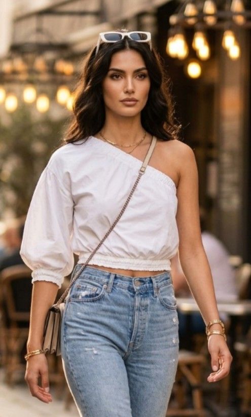 White one shoulder crop top (Category: Blouses) located in Bocaue. Submitted by jessdcluters (Listing ID 1462790098, Image 1). Description: .