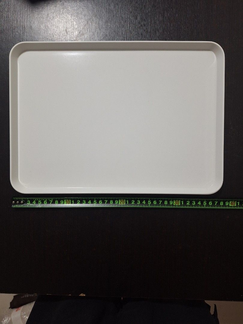 White Rectangular Tray (Category: Storage Boxes & Baskets) located in Singapore. Submitted by florinsthon (Listing ID 1462867512, Image 1). Description: - White rectangular tray - Approx. 38cm x 26cm - Features a slight lip around the edge - Ideal for serving or organizing - Clean and simple design - $10 for 3pcs.