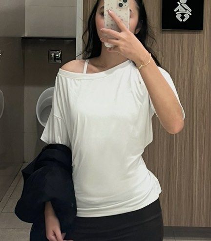 White Tie-Back T-Shirt Off-Shoulder Top (Category: Shirts) located in Manila. Submitted by 4ngeluh (Listing ID 1462682643, Image 1). Description: - Soft and flowy white t-shirt - Unique tie-back detail - Can be worn off-shoulder for a casual vibe - Short sleeves - Versatile for everyday wear or layering - Easily pairs with jeans or skirts.