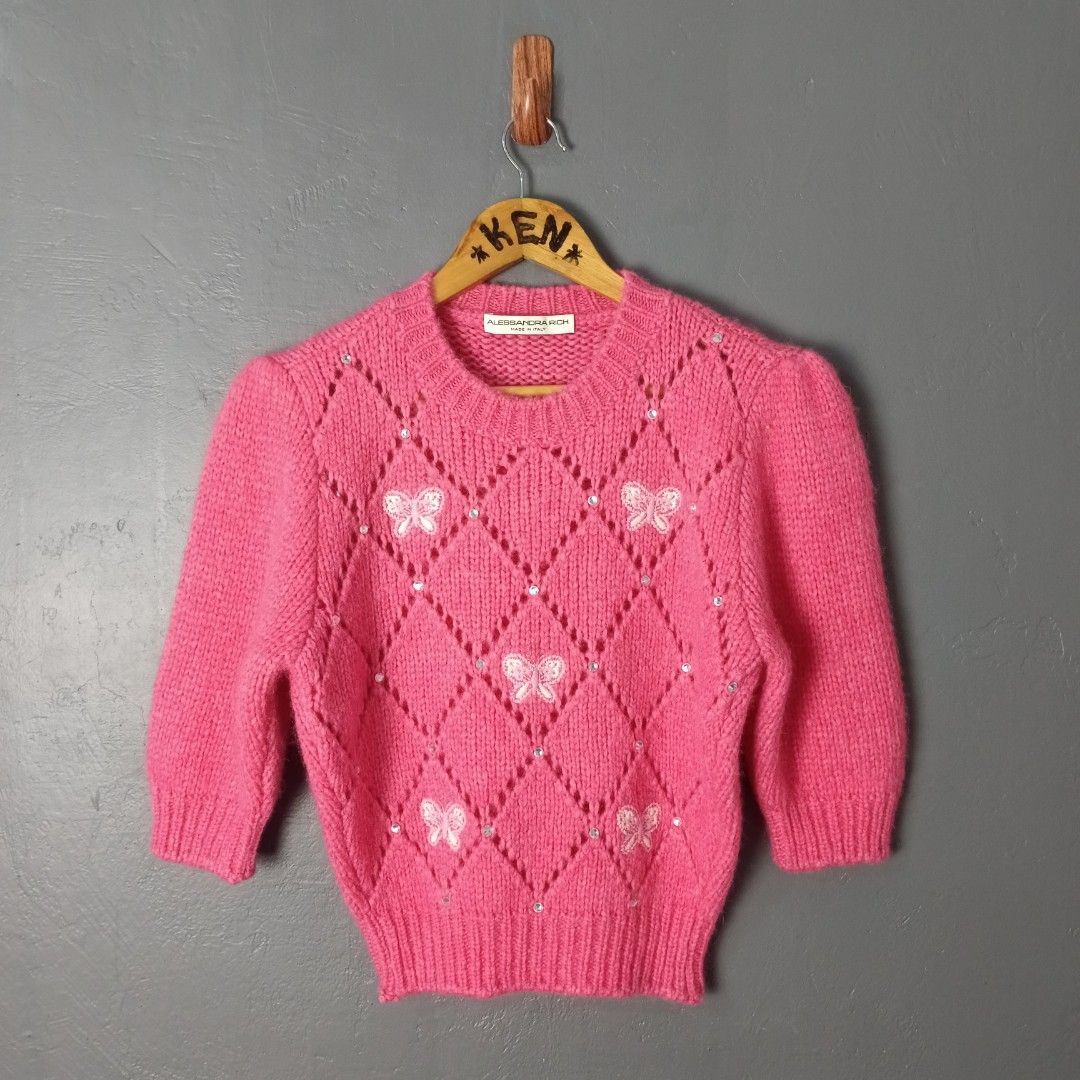 Women's - Alessandra Rich (Category: Coats, Jackets and Outerwear) located in Bacolod City. Submitted by drop.ph (Listing ID 1462829358, Image 2). Description: Alessandra Rich - Embellished Knit Authentic *Size M - 17x19.5 *Good as New *No Flaws *Price: 2,500php *Add SF if outside Bacolod City.