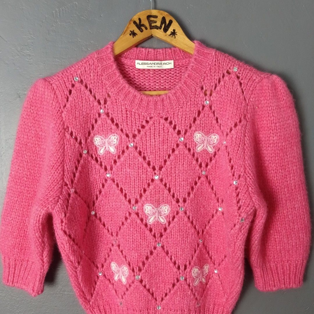 Women's - Alessandra Rich (Category: Coats, Jackets and Outerwear) located in Bacolod City. Submitted by drop.ph (Listing ID 1462829358, Image 1). Description: Alessandra Rich - Embellished Knit Authentic *Size M - 17x19.5 *Good as New *No Flaws *Price: 2,500php *Add SF if outside Bacolod City.