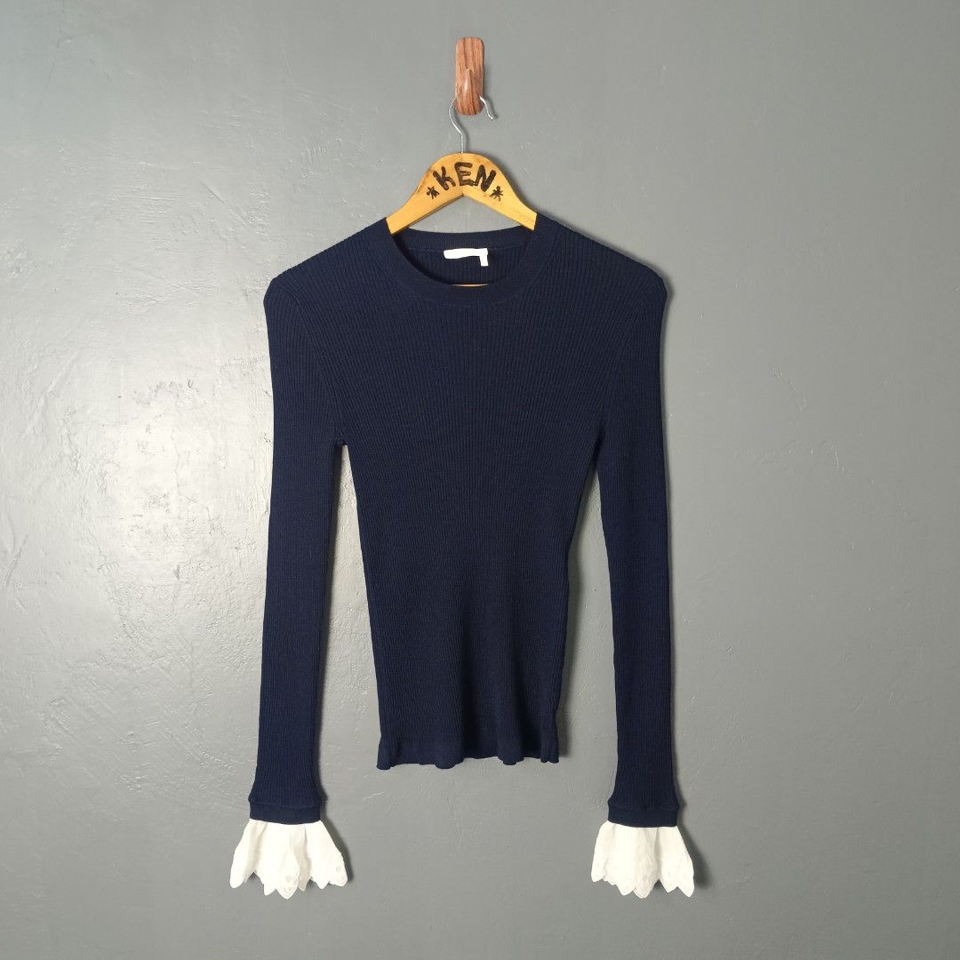 Women's - Chloe (Category: Coats, Jackets and Outerwear) located in Bacolod City. Submitted by drop.ph (Listing ID 1462824788, Image 2). Description: Chloe - Ribbed Knit Authentic *Navy *Size S *Stretch up to 17-Width, 23.5 - Length *Good as New *No Flaws *Price: 1,000php *Add SF if outside Bacolod City .
