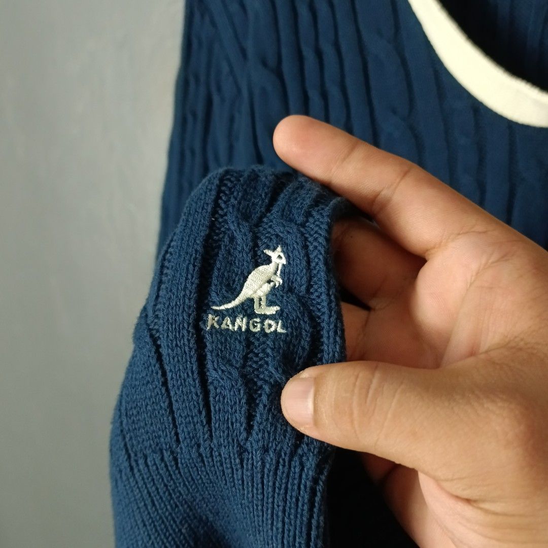 Women's - Kangol (Category: Coats, Jackets and Outerwear) located in Bacolod City. Submitted by drop.ph (Listing ID 1462822965, Image 3). Description: Kangol - Open Collar Cable Knit *Oversized, Dark Navy *Size M - 23.5x26.5 *Excellent *No flaws *Price: 1,000php *Add SF if outside Bacolod City .