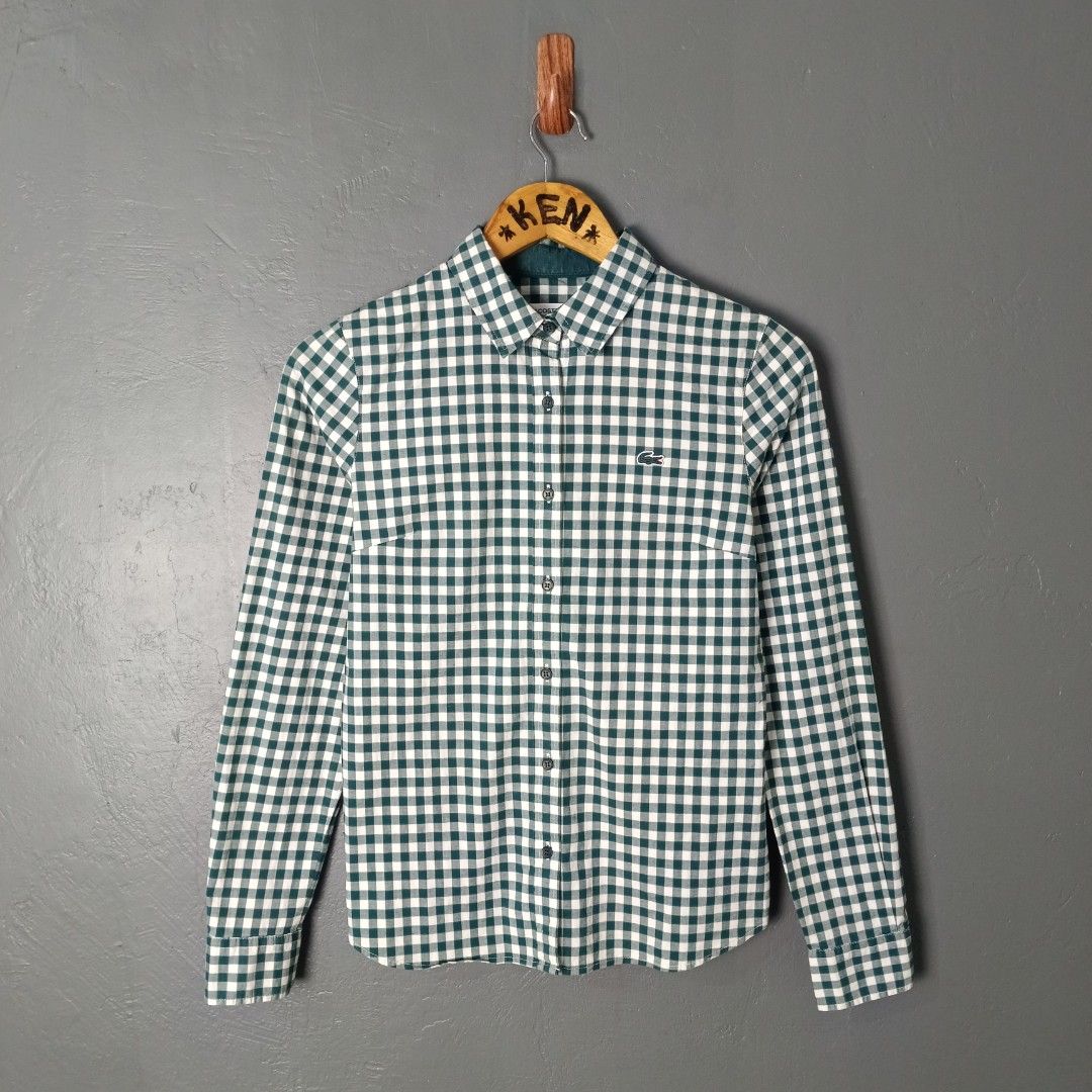 Women's - Lacoste (Category: Longsleeves) located in Bacolod City. Submitted by drop.ph (Listing ID 1462781822, Image 2). Description: Lacoste - Check L/s Authentic *Size XS - 16x23 *Excellent cloth *Minor stain armpits *Price: 680php *Add SF if outside Bacolod City .
