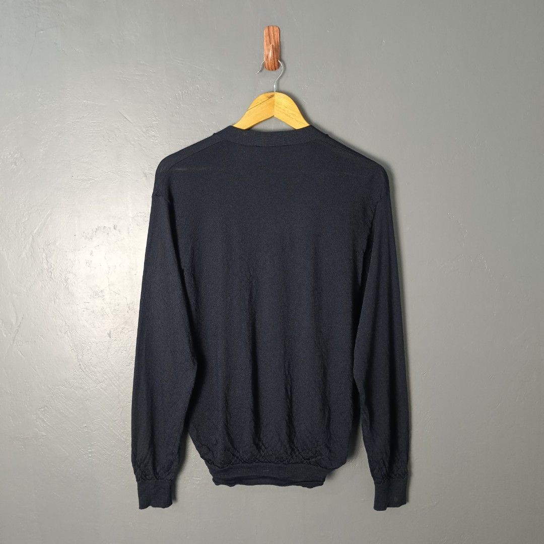 Women's - Prada (Category: Coats, Jackets and Outerwear) located in Bacolod City. Submitted by drop.ph (Listing ID 1462821035, Image 3). Description: Prada - Textured Knit Cardigan Authentic *Dark Navy *Size XXL - 21x24 *Excellent *No Flaws *Price: 1,500php *Add SF if outside Bacolod City .