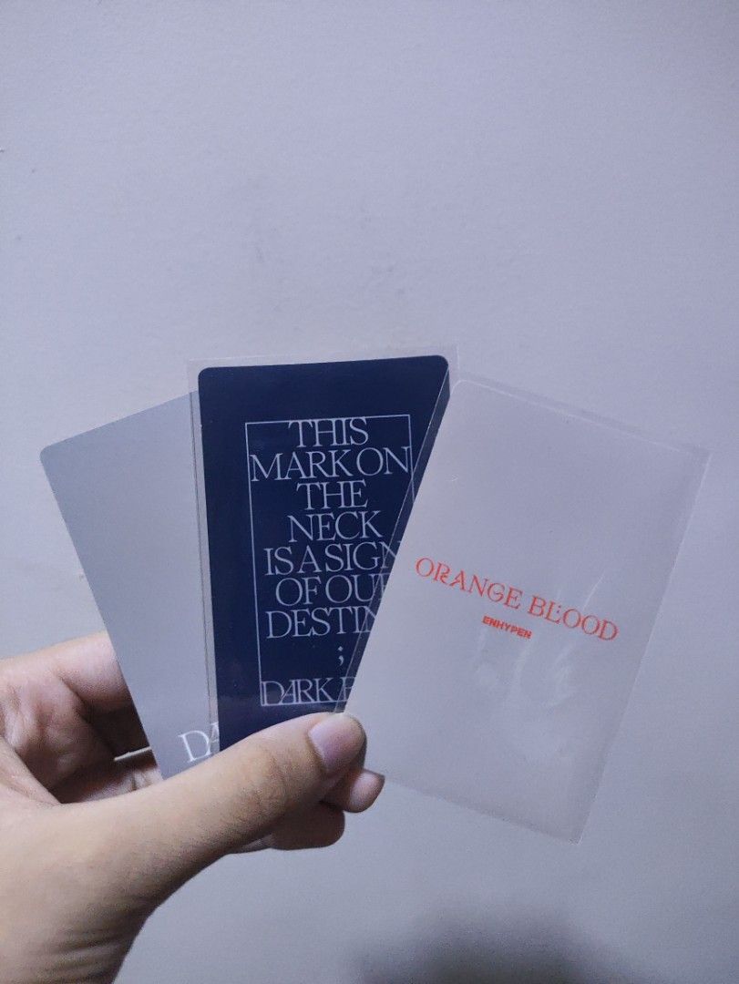 wts: jay en- official photocards (Category: Music Accessories) located in San Juan City. Submitted by koalizjilads (Listing ID 1462710208, Image 2). Description: wts / lfb! 🤍 jay enhypen photocards from different eras prices will be talked on in chat! (contact me) - mint / lp condition - came from actual orangeblood, darkblood albums - perfect for ur jay collection 🤍 rfs; not collecting anymore 💸: gcash 🚚: lalamove, grab, (near metromanila), 