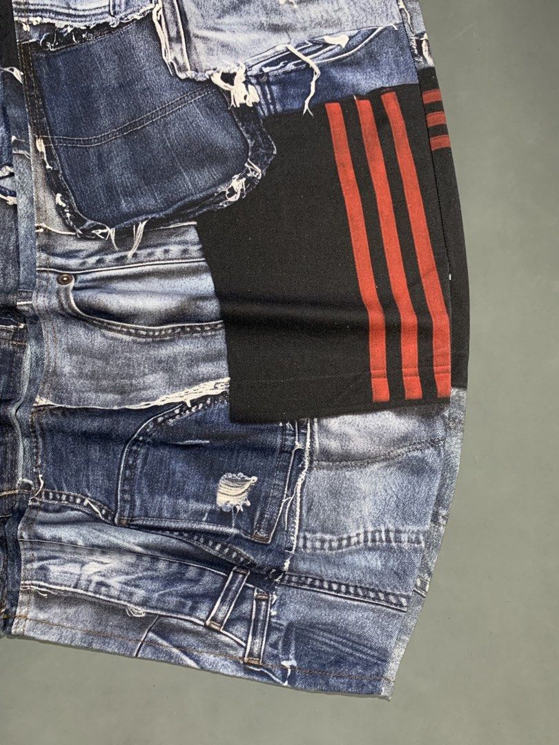 Y2K 3D GRAPHIC PATCHWORK MASSIVE WIDE BARREL JEANS (Category: Jeans) located in Quezon City. Submitted by jnkfit_denim (Listing ID 1462693739, Image 3). Description: Y2K 3D GRAPHIC PATCHWORK MASSIVE WIDE BARREL JEANS waistline: 30-31 length: 43 thigh: 15 leg opening: 13 - hard denim and slightly stiff - thick fabric - issue none - need wash - color rate 9.5/10 - highly reco for psg! - a must have! NEGOTIABLE!.
