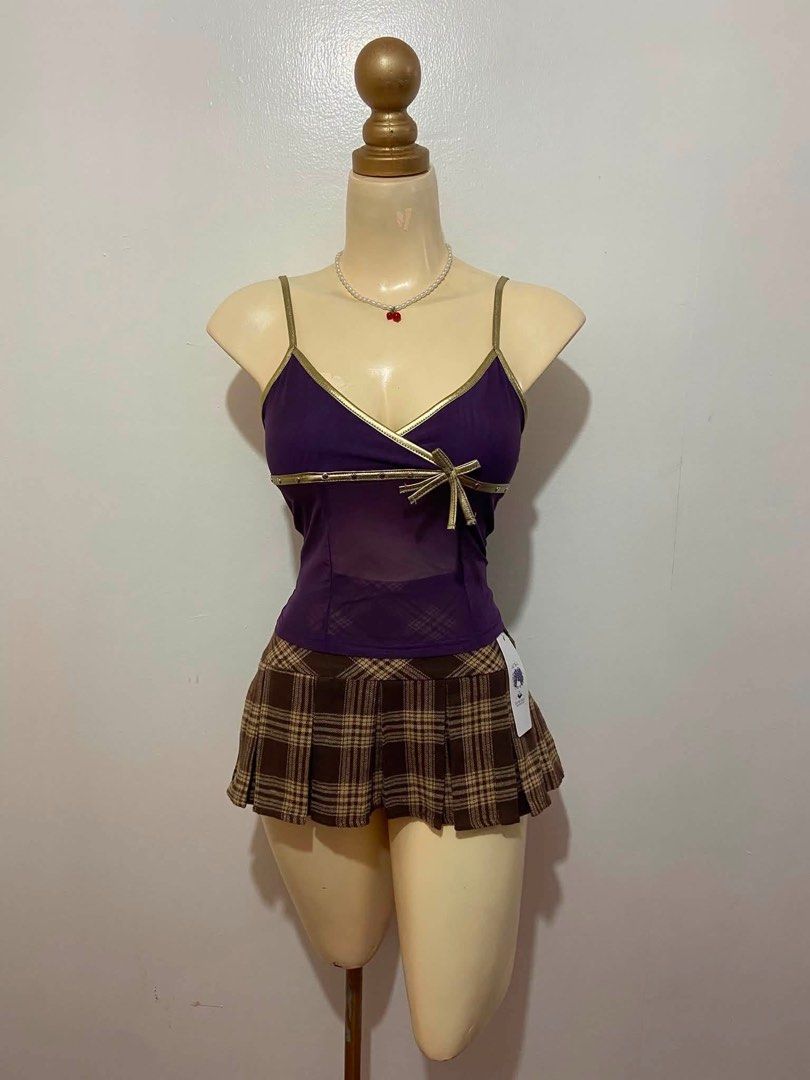 Y2k Mesh Camisole Top (Category: Longsleeves) located in Mandaluyong City. Submitted by cxia_style (Listing ID 1462758323, Image 1). Description: details: ୨ৎ polyester fabric ୨ৎ semi stretch ୨ৎ w/ bow.