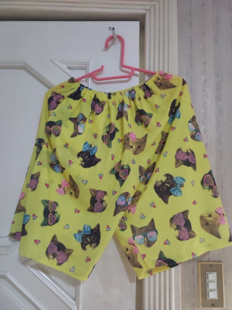 Yellow cat off shoulder shorts pajama (Category: Undergarments & Loungewear) located in Bocaue. Submitted by jessdcluters (Listing ID 1462828836, Image 3). Description: .