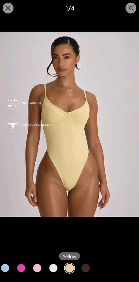 Yellow High-Cut One-Piece Swimsuit (Category: Bikinis & Swimsuits) located in Caloocan City. Submitted by yssapics (Listing ID 1462877207, Image 1). Description: ❗️can give discount if you get 2 or more❗️ - washed but never used.. - can send actual picture. rfs: decluttering and need for school funds!.