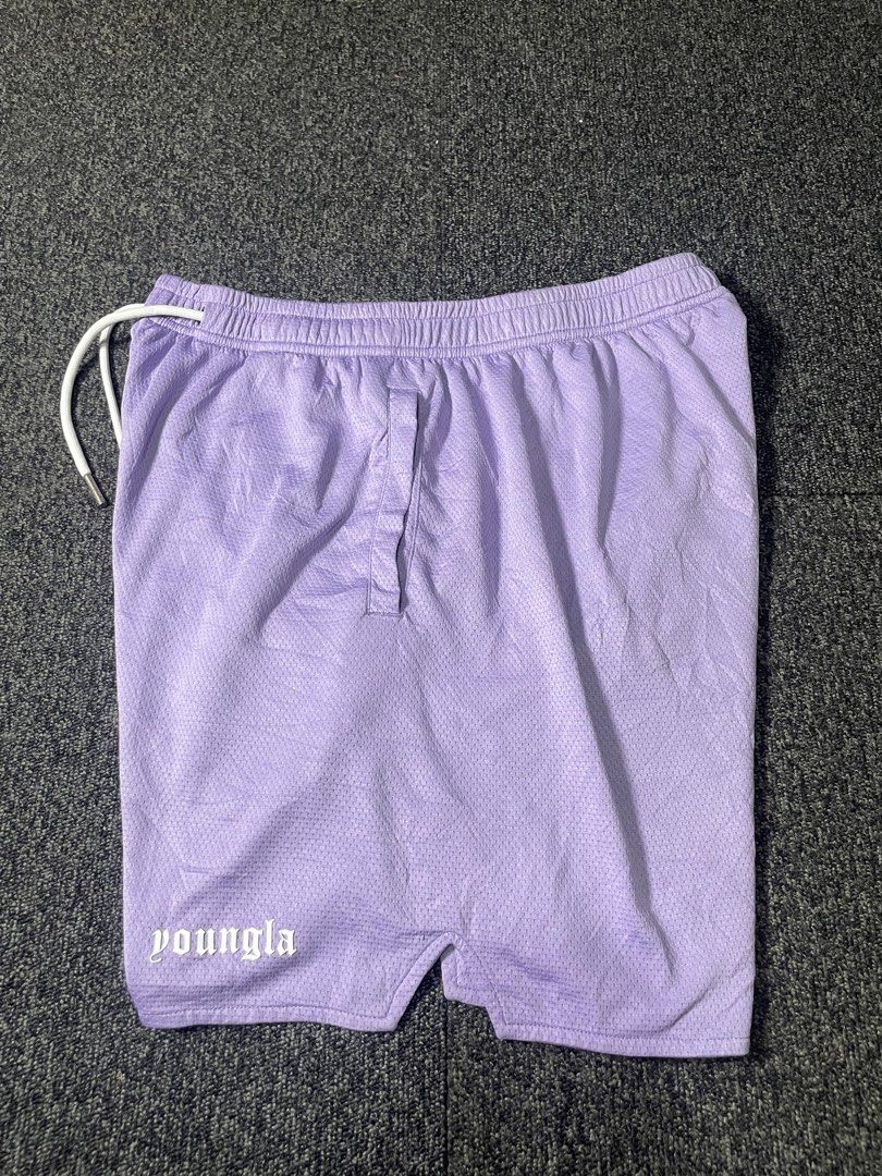 Youngla Mesh Shorts Lavender (Category: Shorts) located in Cebu City. Submitted by lucky.finds.ph (Listing ID 1462833683, Image 3). Description: - Brand: Youngla - XL - 32 x 17 - Color: Lavender - Material: Breathable Mesh - Features: Elastic waistband with drawstring, front pockets, back pocket - Style: Great for sports or casual wear - Details: Unique drawstring ends.
