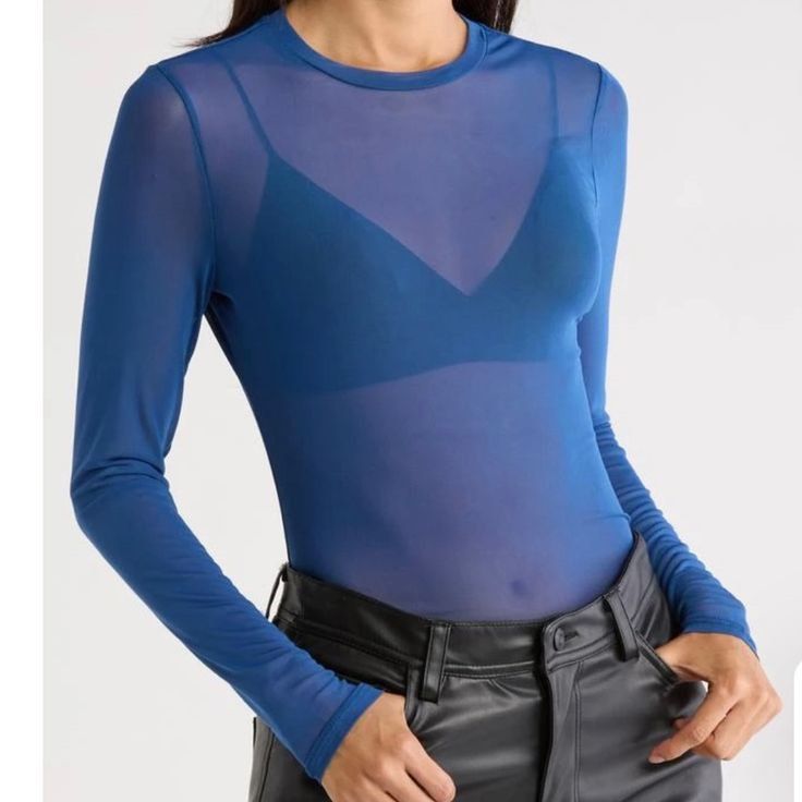 Zara Blue Mesh Longsleeves (Category: Longsleeves) located in Paranaque City. Submitted by accentsph (Listing ID 1462775394, Image 1). Description: Original Price is 2995.