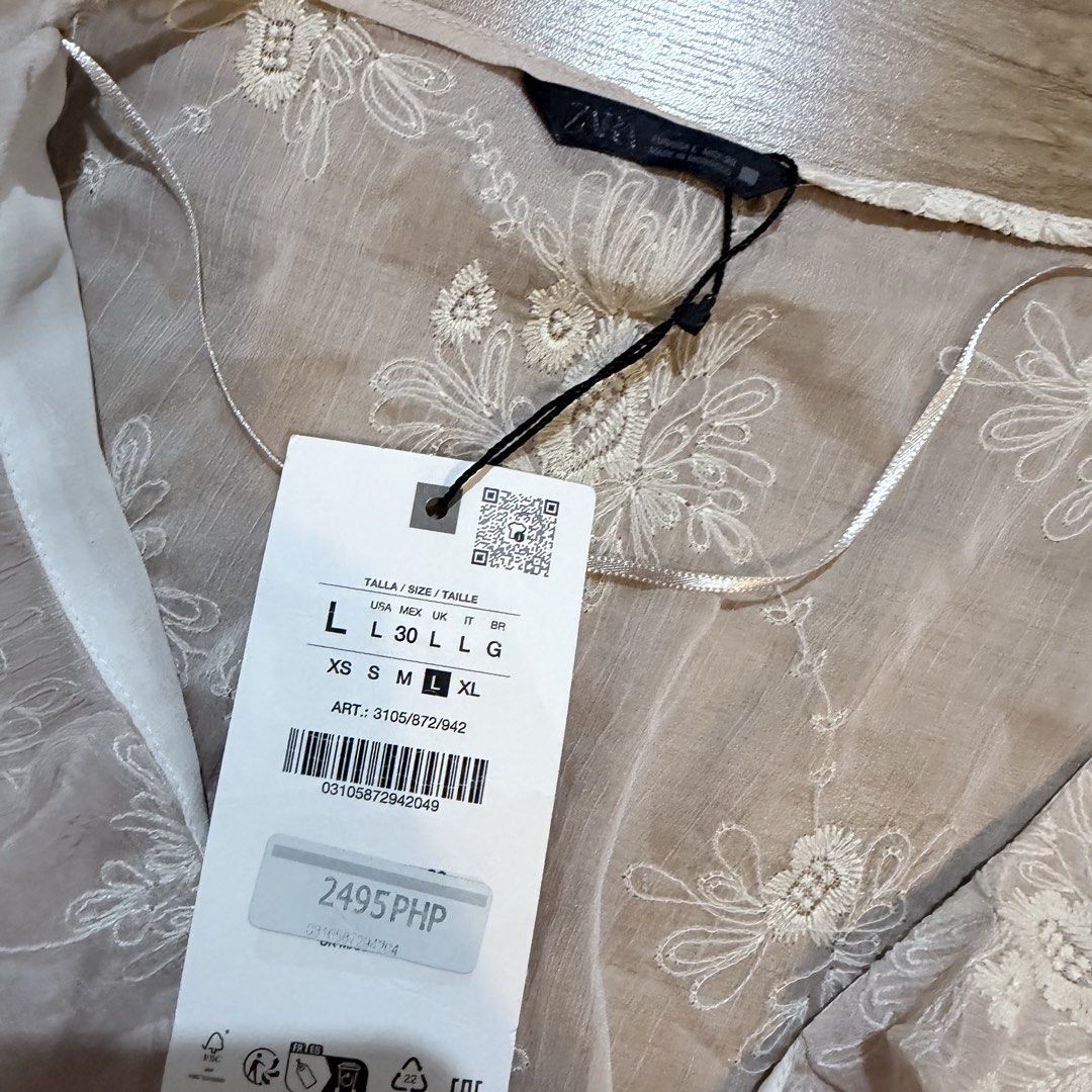 Zara Lacy Sheer Top (Category: Blouses) located in Quezon City. Submitted by shikararomuar (Listing ID 1462683324, Image 2). Description: .