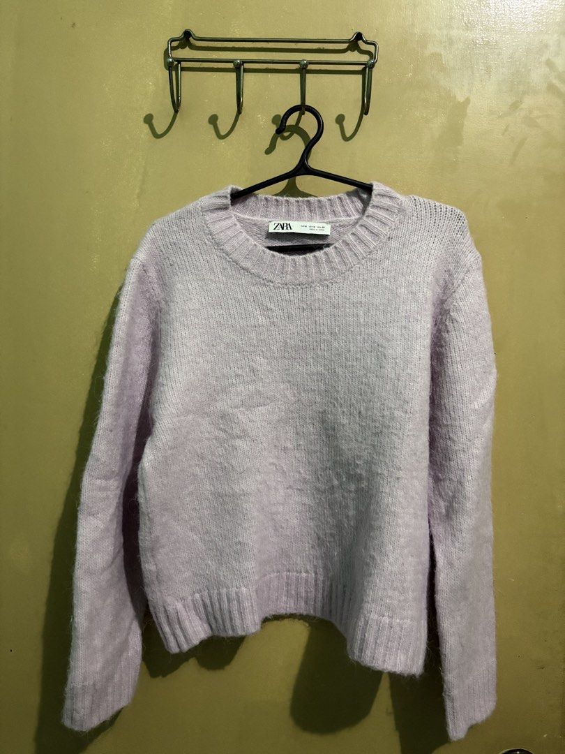 Zara Light Purple Knit Sweater (Category: Longsleeves) located in Manila. Submitted by vastmountain_7ec616 (Listing ID 1462688440, Image 1). Description: - Zara knit sweater in a beautiful light purple color. - Features a soft and fuzzy knit texture for ultimate comfort. - Classic crew neck and long sleeves design. - Ribbed cuffs and hem for a snug fit. - Effortlessly pairs with jeans or skirts for a chic everyday look..