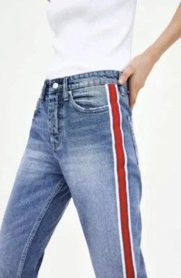 Zara red lined jeans/pants (Category: Jeans) located in Bocaue. Submitted by jessdcluters (Listing ID 1462806510, Image 1). Description: .