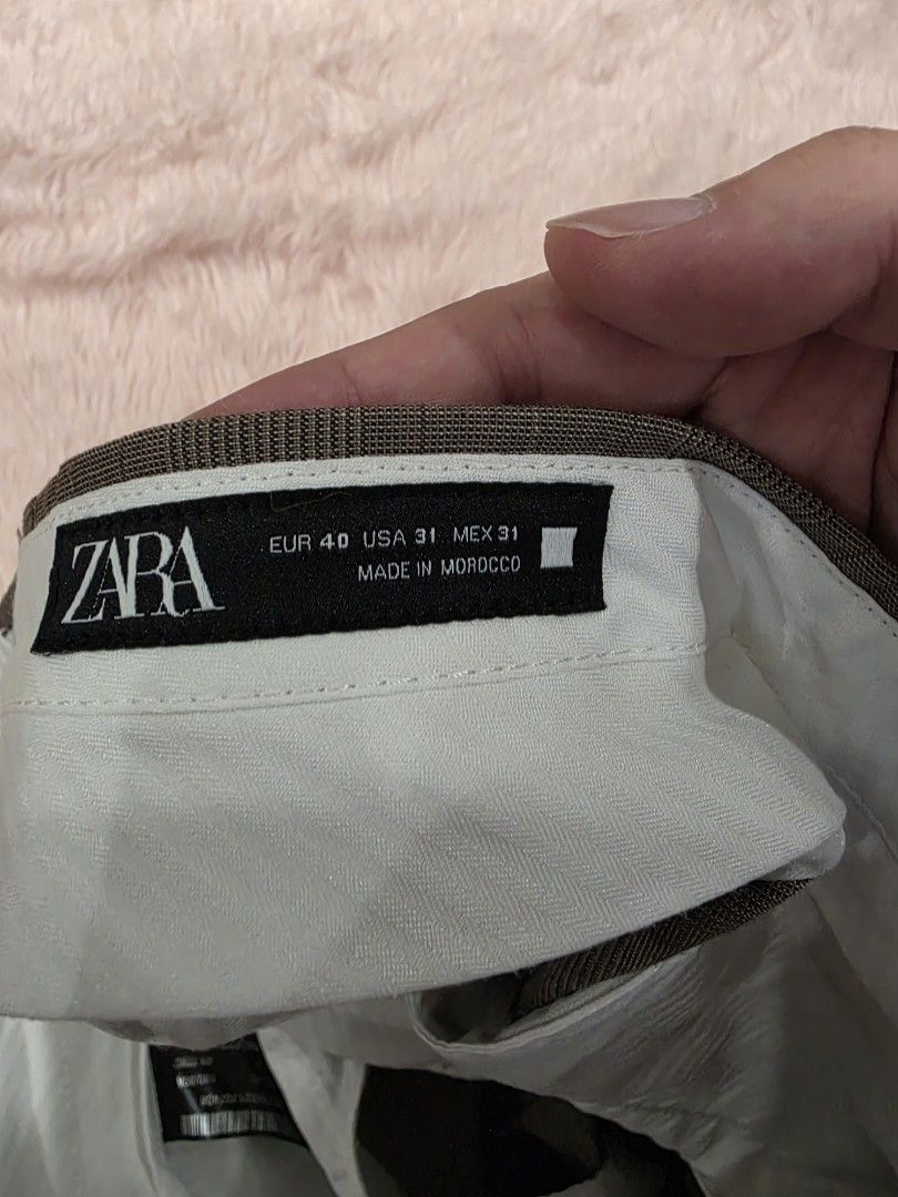 Zara trousers men (Category: Trousers) located in Manila. Submitted by machoxmatt (Listing ID 1462882724, Image 3). Description: used 1x size: euro 40 waist: 16 inches length: 35.5 inches (altered) mop:bdo/gcash shipping at buyer's expense.