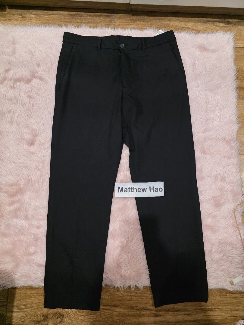 Zara trousers pants men black (Category: Trousers) located in Manila. Submitted by machoxmatt (Listing ID 1462883216, Image 1). Description: used 2-3x size: euro 38 waist: 15.75 inches length: 36.5 inches (altered) mop:bdo/gcash shipping at buyer's expense.