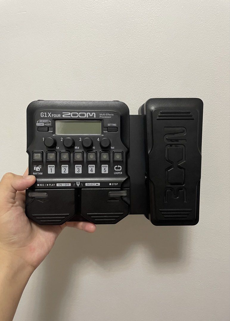 ZOOM G1X FOUR Guitar Multi Effects Processor | Stompbox | Amp Models | Looper | (Category: Music Accessories) located in Manila. Submitted by jigglyzardscollection (Listing ID 1462863261, Image 1). Description: Bought last October 2025 Used a couple of times during gigs (bottom of the pedal is dirty) No issues, fully working condition, no damages Location: Tondo Manila Feel free to message me for questions or inquiries! 🙌🏻✨.
