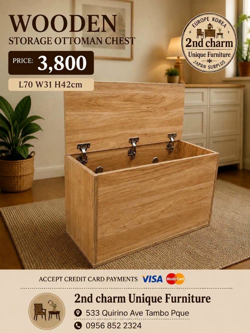 2nd hand storage entry bench / ottoman (Category: Chairs) located in Paranaque City. Submitted by 2ndcharmfurniture (Listing ID 1459137874, Image 1). Description: 💳 𝐌𝐨𝐝𝐞 𝐨𝐟 𝐏𝐚𝐲𝐦𝐞𝐧𝐭 ✅ QR Ph Credit Card (Visa/MC) ️️✅️ QR Ph SP@yL@ter (Sh0pee) ✅️ GCash ✅ BDO Bank Transfer ✅ BPI Bank Transfer 📍 𝙋𝙖𝙮𝙢𝙚𝙣𝙩 𝙞𝙨 𝙢𝙖𝙙𝙚 𝙪𝙥𝙤𝙣 𝙥𝙞𝙘𝙠-𝙪𝙥 𝙛𝙧𝙤𝙢 𝙪𝙨..
