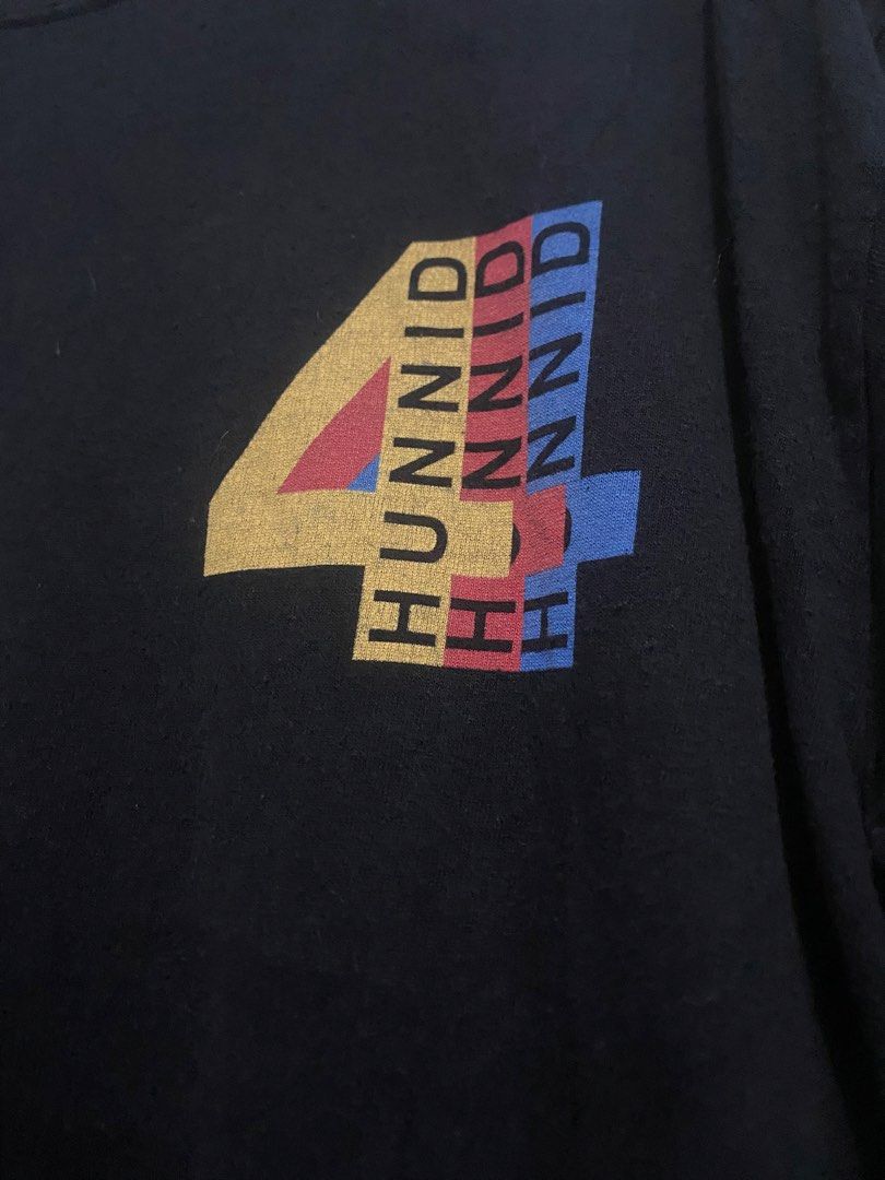 4 Hunnid T-shirt (Category: Tshirts & Polo Shirts ) located in Mabalacat. Submitted by dagz_thrift (Listing ID 1459194279, Image 3). Description: -Color rate 9.3-10 -Dimes 21 x 29 -No issue -Dated 2017.