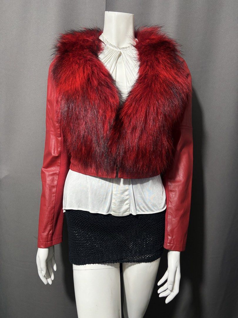 90s Versace Leather Fur Cropped Jacket (Category: Coats, Jackets and Outerwear) located in Baguio. Submitted by thecollector2600 (Listing ID 1459237515, Image 1). Description: Beautiful piece from versace Small fitting 17” x 25” Cut wash tags Bought it at namba osaka last 2025.