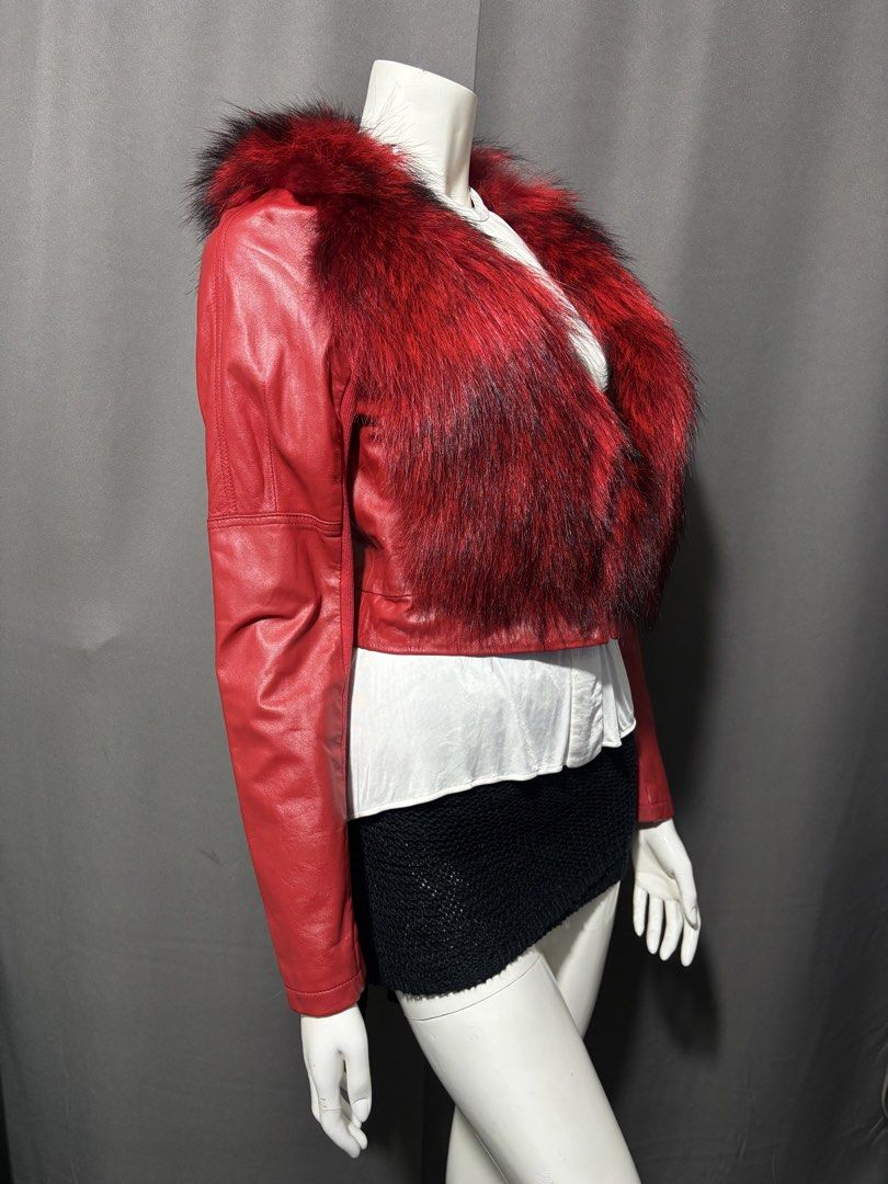 90s Versace Leather Fur Cropped Jacket (Category: Coats, Jackets and Outerwear) located in Baguio. Submitted by thecollector2600 (Listing ID 1459237515, Image 2). Description: Beautiful piece from versace Small fitting 17” x 25” Cut wash tags Bought it at namba osaka last 2025.