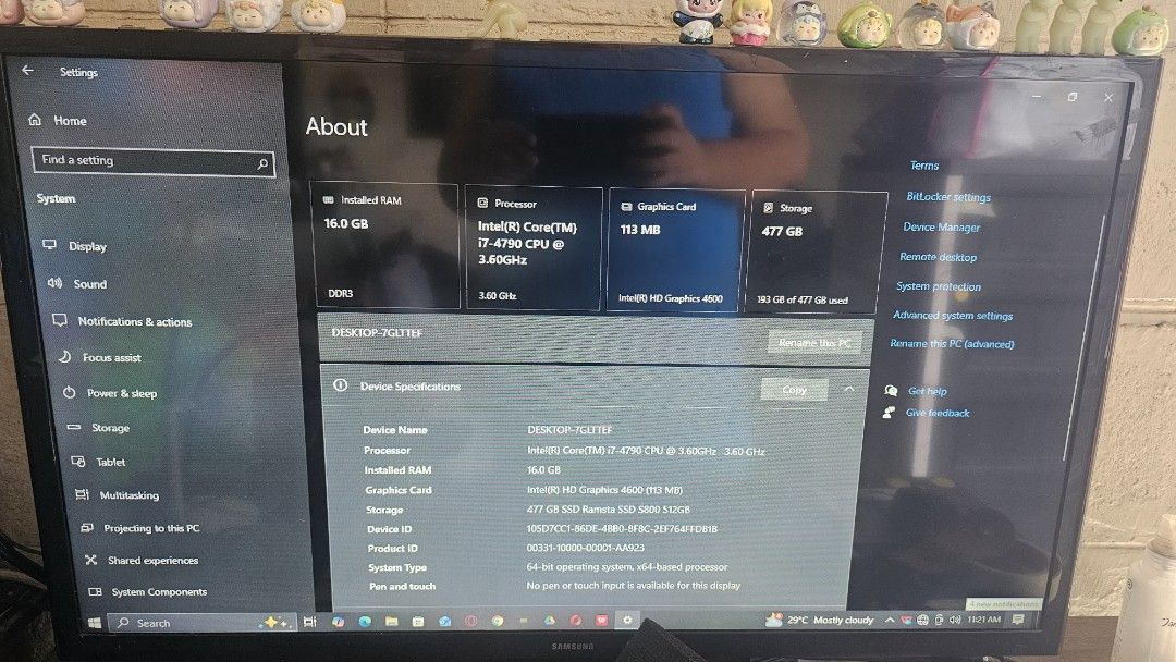 🔥 FOR SALE! INTEL CORE i7 SYSTEM UNIT 🔥 (Category: Desktops) located in Makati City. Submitted by alibaba_01 (Listing ID 1459118127, Image 1). Description: 🔥 FOR SALE! INTEL CORE i7 SYSTEM UNIT 🔥 💻 16GB RAM + 512GB SSD ⚡ Fast & reliable for everyday use! 📌 SPECS: 🧠 Intel Core i7-4790 @ 3.60GHz 💾 16GB DDR3 RAM 🚀 512GB Ramsta SSD — 477GB usable 🎮 Intel HD Graphics 4600 🪟 Windows 10 Pro 64-bit 📦 Windows 10 Version 22H2 ✨ Perfect for: ✅ W