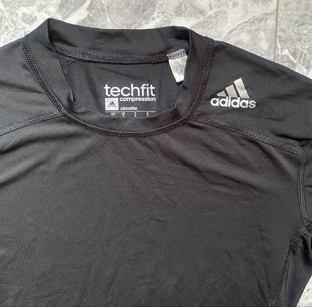 Adidas Techfit Compression Climalite Shirt (Category: Activewear) located in Cebu City. Submitted by Riixi06 (Listing ID 1459150895, Image 2). Description: Size on tag :S BM: 16"laid flat Length: 24" 💯 authentic Colorate 10/10 Inditex intact 📌Fix price ✔✔✔.