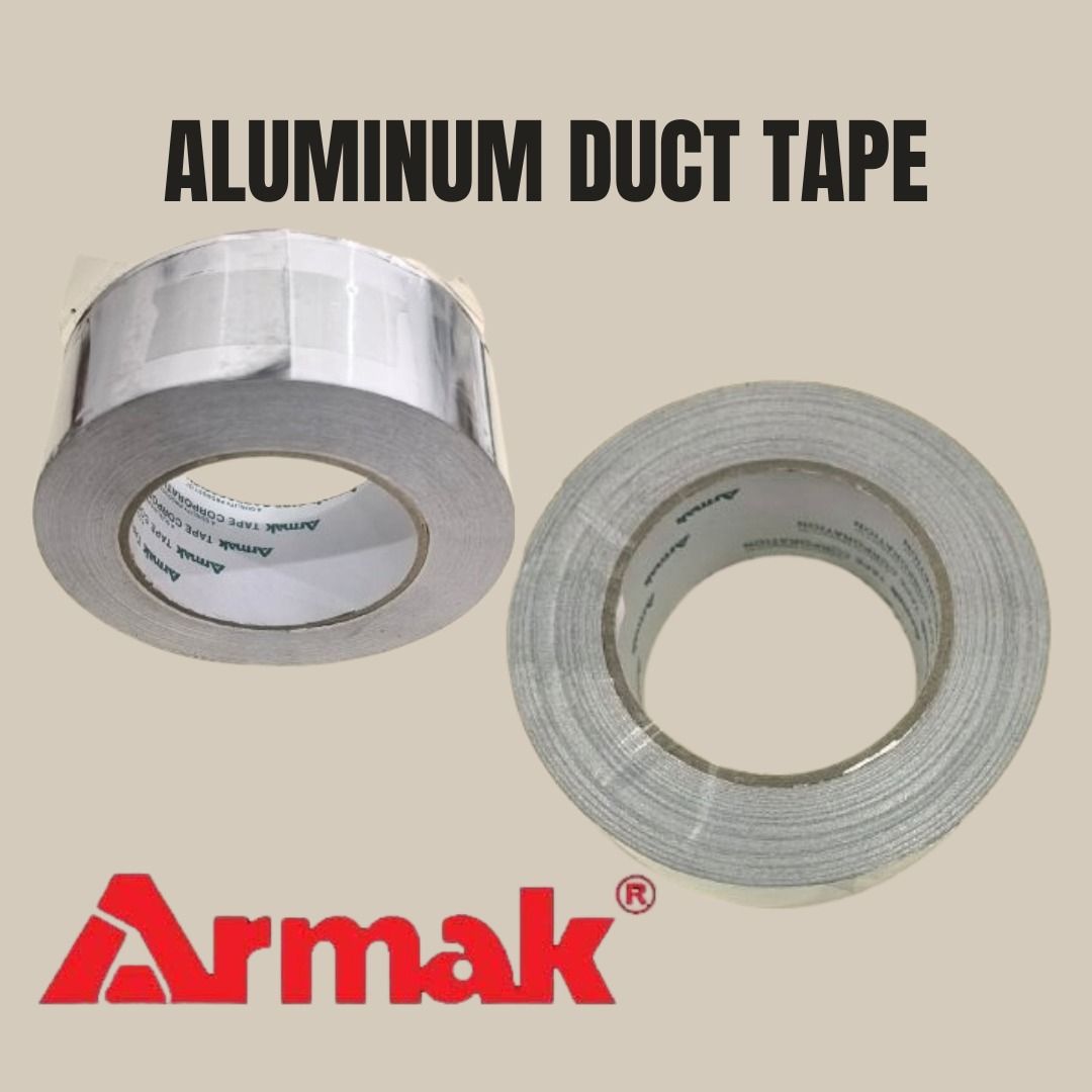 Armak Aluminum Duct Tape Roll (Category: Home Improvement Tools & Accessories) located in Manila. Submitted by instrufitenterprise (Listing ID 1459102507, Image 1). Description: - Heavy-duty aluminum foil tape - Silver color - Strong adhesive backing - Ideal for repairs, sealing, and insulation - Full roll, ready for your project.