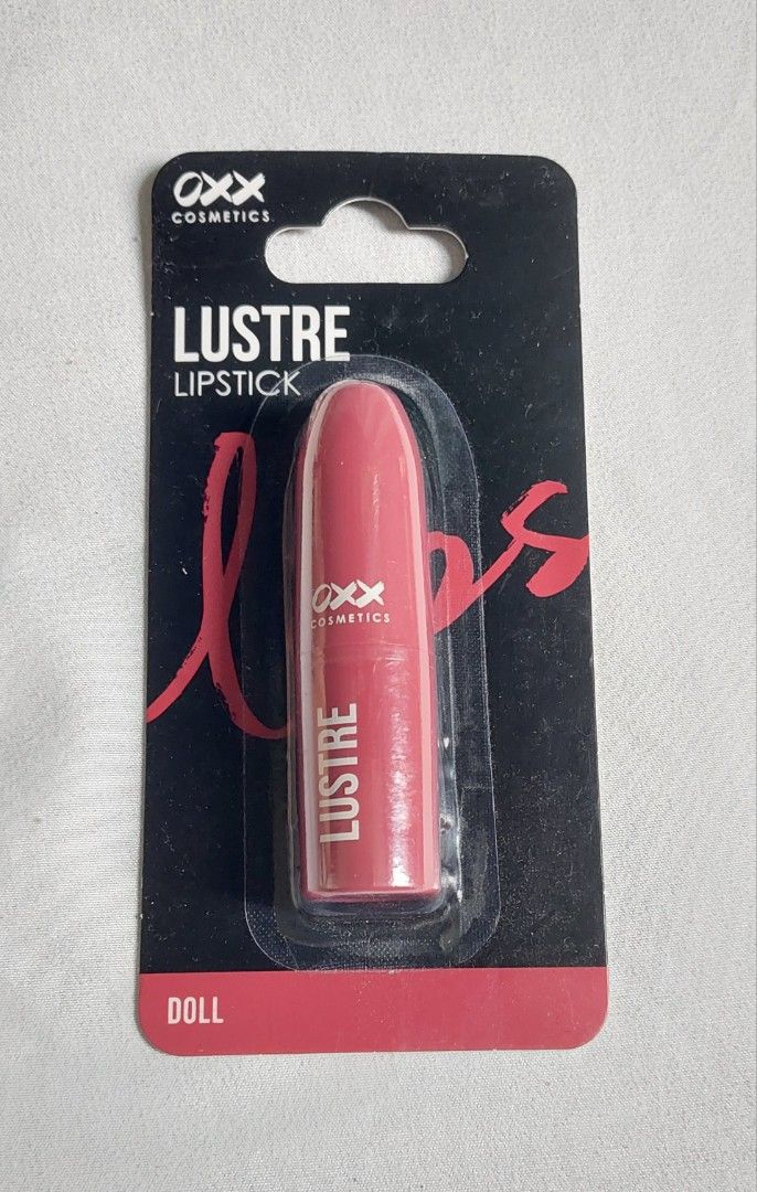 Authentic Oxx Cosmetics Lustre Lipstick (Shade: Doll) (Category: Makeup) located in Pasay City. Submitted by pompompie (Listing ID 1459096884, Image 1). Description: Purchased from Australia; brand new, unused. Expiry is 24 months upon opening; no fixed expiry until opened. Shade: Doll Rfs: Clearing my vanity, don't think I'll ever use.