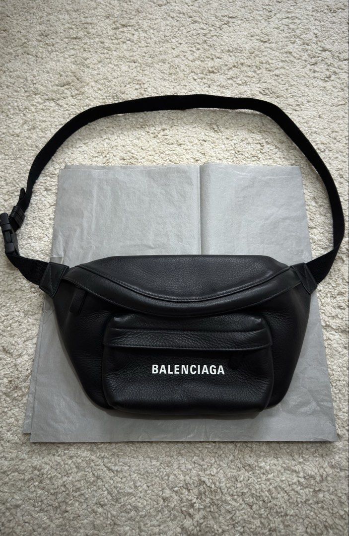 Balenciaga Everyday Belt Bag (Category: Luxury Bags & Wallets) located in Cainta. Submitted by greatdeal.sg (Listing ID 1459230764, Image 1). Description: - Authentic Balenciaga Everyday Belt Bag - Features iconic Balenciaga logo on front pocket - Adjustable strap for a comfortable fit - Genuine Leather Material - Comes with original dust bag, box, shopping bag, tags and receipt - Rarely used but well kept - Inspected and ranked AB.