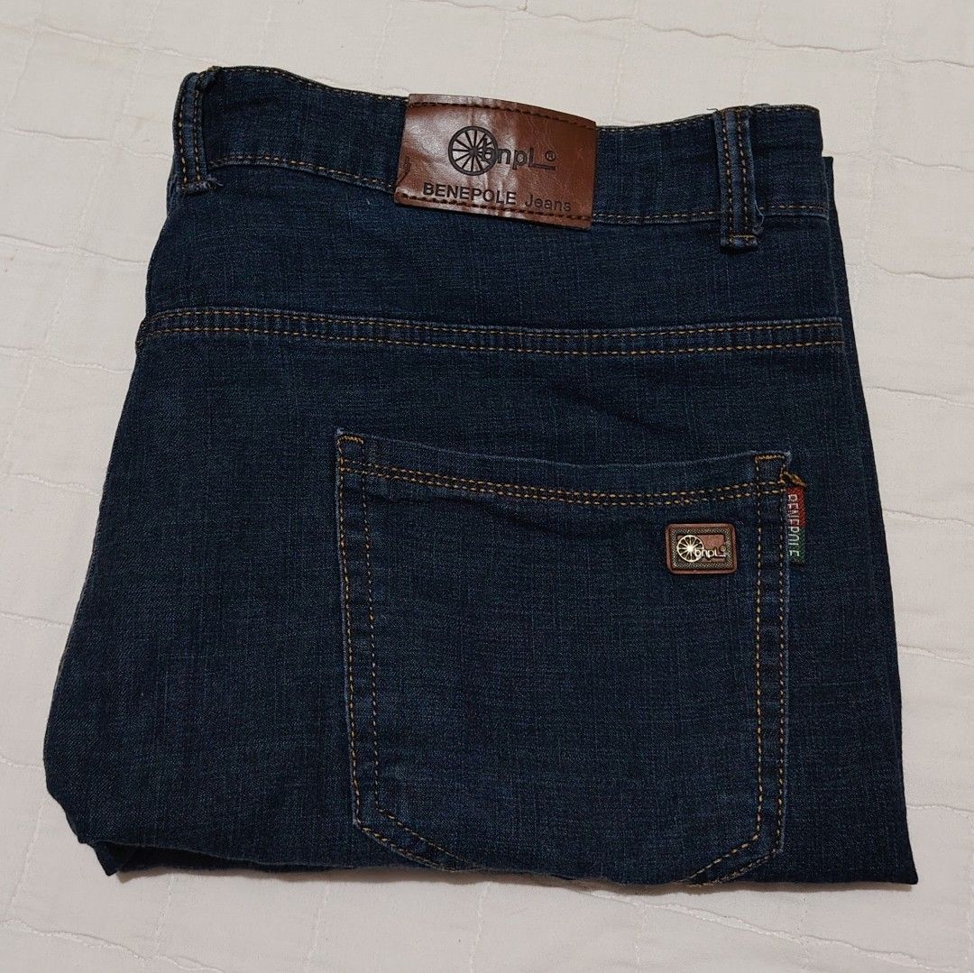 BENEPOLE JEANS Dark Wash Denim Size 36 (Category: Jeans) located in Davao. Submitted by dareyl_121422 (Listing ID 1459146921, Image 3). Description: - Brand: BENEPOLE - Color: Dark Wash Denim - Fit: Straight Leg - Closure: Button and Zip - Pockets: Classic Five-Pocket Styling - Origin: Made in China - Size: 36 - Ideal for: Everyday Wear.